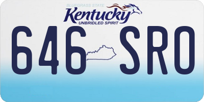 KY license plate 646SRO