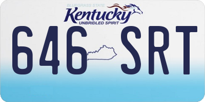 KY license plate 646SRT
