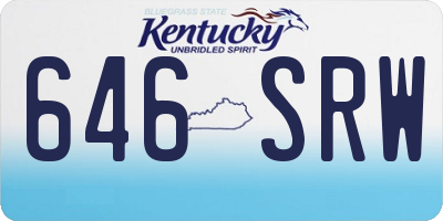 KY license plate 646SRW