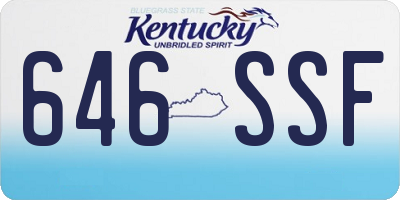 KY license plate 646SSF