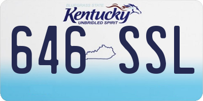 KY license plate 646SSL