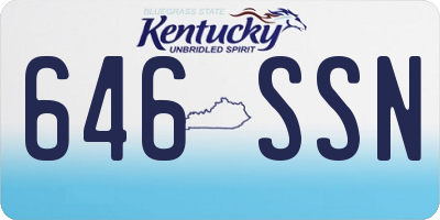 KY license plate 646SSN