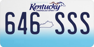 KY license plate 646SSS