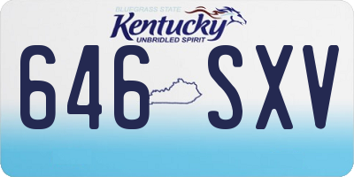 KY license plate 646SXV