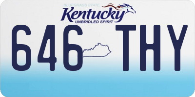 KY license plate 646THY