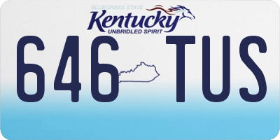 KY license plate 646TUS