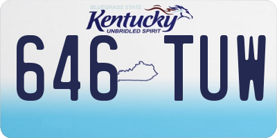 KY license plate 646TUW