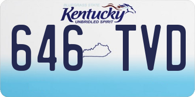 KY license plate 646TVD