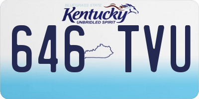 KY license plate 646TVU