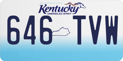 KY license plate 646TVW