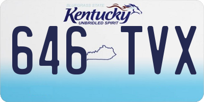 KY license plate 646TVX