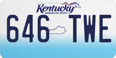 KY license plate 646TWE