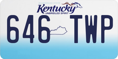 KY license plate 646TWP