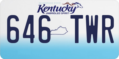 KY license plate 646TWR