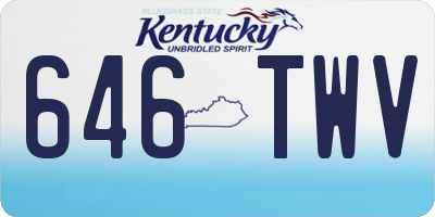 KY license plate 646TWV