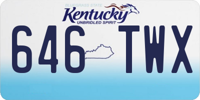 KY license plate 646TWX