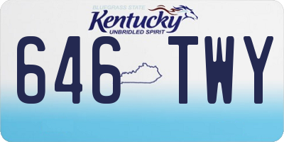KY license plate 646TWY
