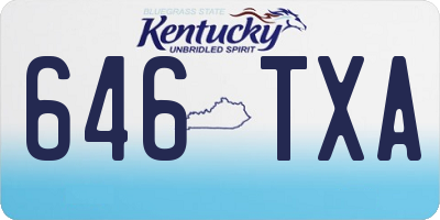 KY license plate 646TXA