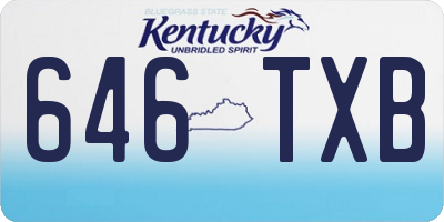KY license plate 646TXB