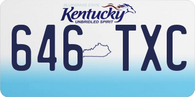 KY license plate 646TXC