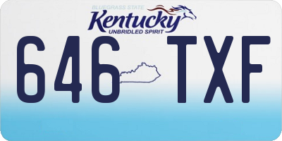 KY license plate 646TXF