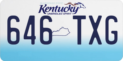 KY license plate 646TXG