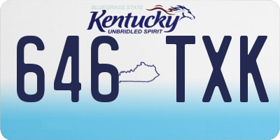 KY license plate 646TXK