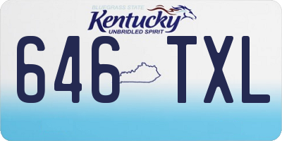 KY license plate 646TXL
