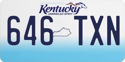 KY license plate 646TXN