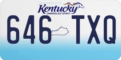 KY license plate 646TXQ