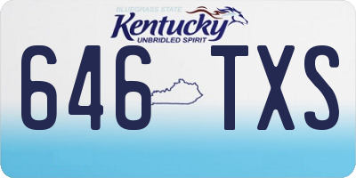 KY license plate 646TXS