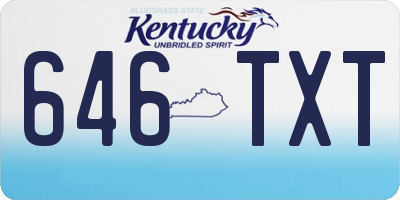 KY license plate 646TXT