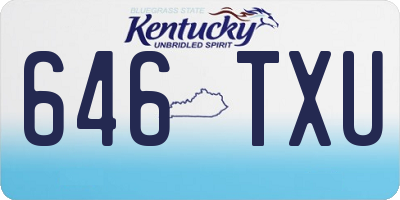 KY license plate 646TXU