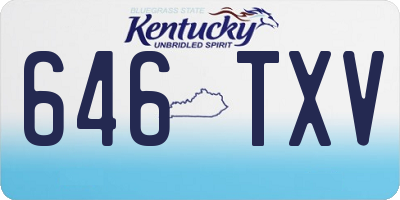 KY license plate 646TXV