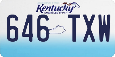 KY license plate 646TXW