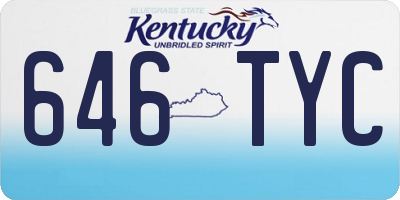 KY license plate 646TYC