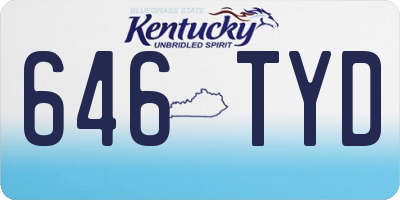 KY license plate 646TYD