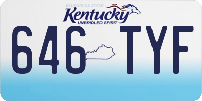 KY license plate 646TYF