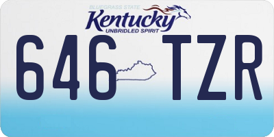 KY license plate 646TZR