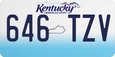 KY license plate 646TZV