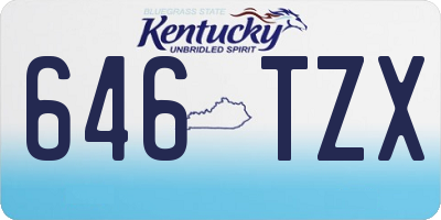 KY license plate 646TZX