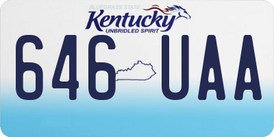 KY license plate 646UAA
