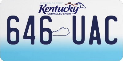KY license plate 646UAC