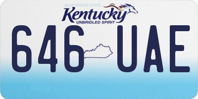 KY license plate 646UAE