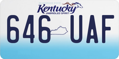 KY license plate 646UAF
