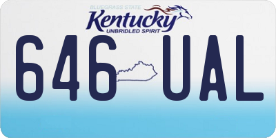 KY license plate 646UAL