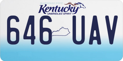 KY license plate 646UAV