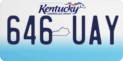 KY license plate 646UAY