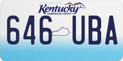 KY license plate 646UBA