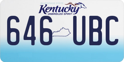 KY license plate 646UBC